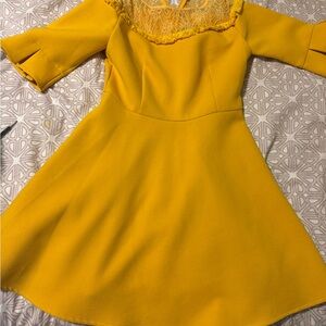 Yellow Lace Detail Dress